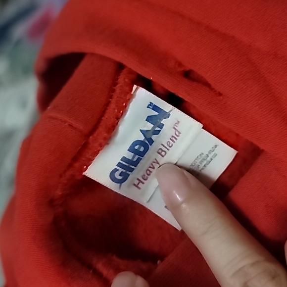 Gildan Heavy Blend hoodie red Angels EHS cherub pullover y2k comfy i4 - Picture 6 of 6